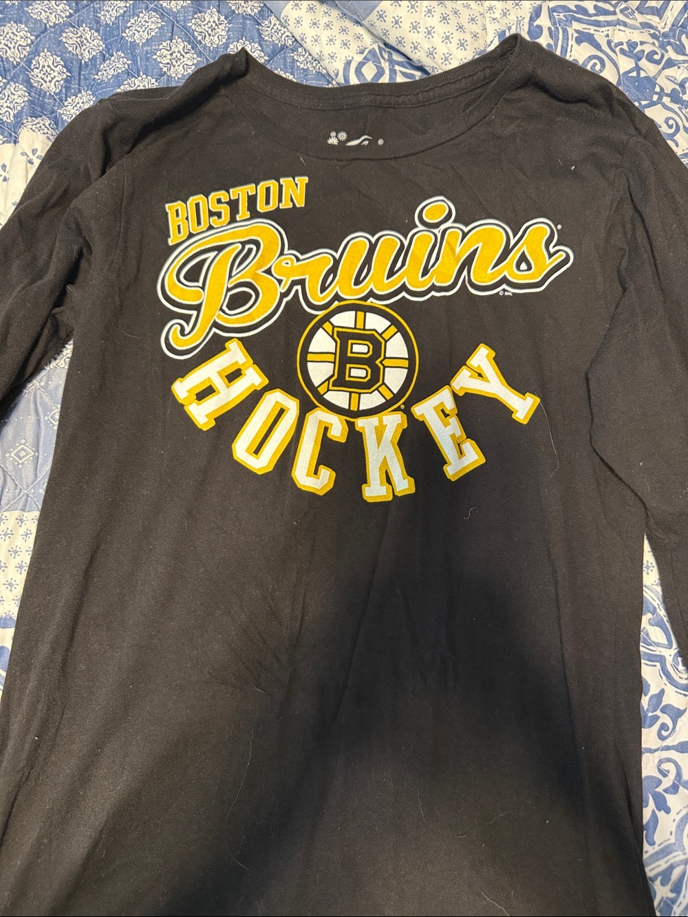 Boston Bruins Hockey Black Long Sleeve Tee